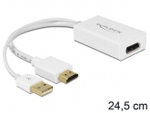 Delock ADAPTER HDMI(M)-Displayport(F)+USB(M) 24cm 