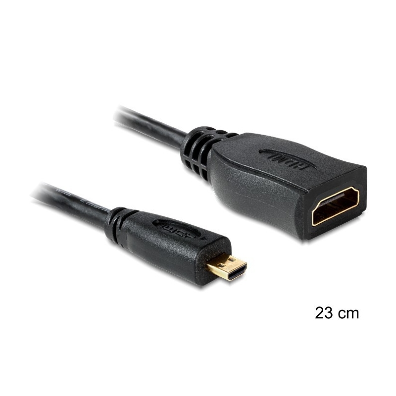 Delock Adapter Micro HDMI-D(M)-HDMI-A(F) 23cm 