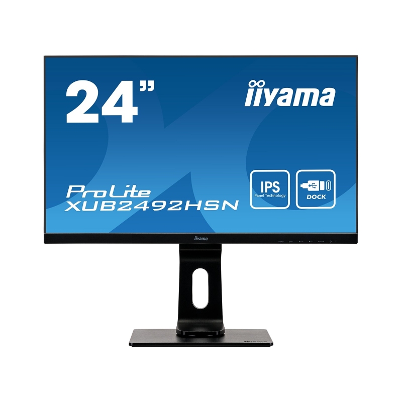 Monitor IIYAMA ProLite XUB2492HSN-B1 23,8", Full HD, IPS, HDMI, DP, USB-C DOCK, GŁOŚNIKI, AUDIO, PIVOT