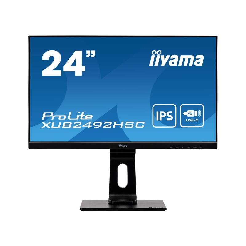 202068 Monitor IIYAMA ProLite XUB2492HSC-B1 23,8", FULL HD, IPS, HDMI, DP, USB-C, 2x USB 3.0, GŁOŚNIKI, AUDIO, PIVOT, SWIVEL
