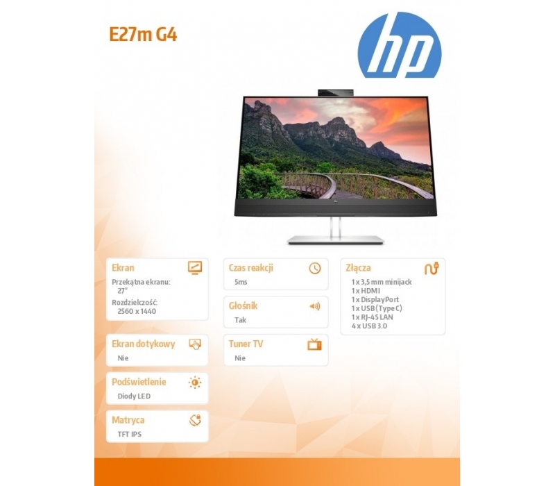 255088 Monitor 27" IPS HP 40Z29AA 2560x1440 16:9 Srebrny