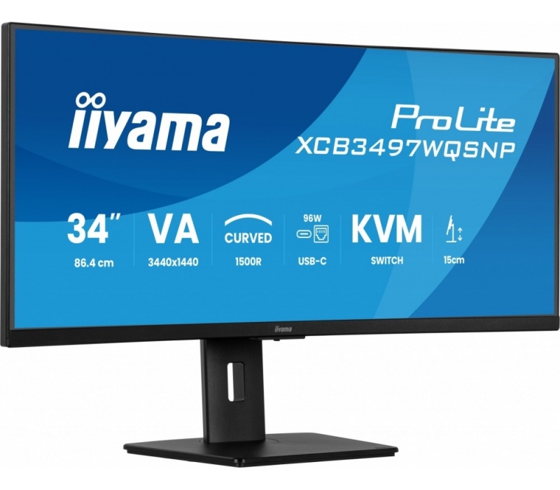 441806 Monitor IIYAMA ProLite/34" UWQHD VA/21:9/120 Hz/1500R/2x HDMI/DP/USB HUB/RJ45/GŁOŚNIKI/5 lat carry-in