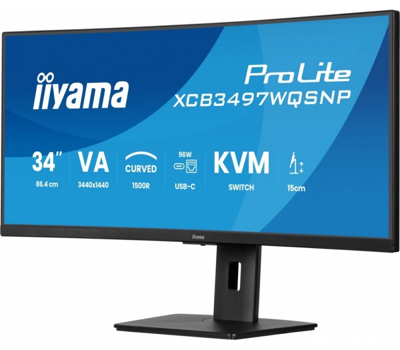 441807 Monitor IIYAMA ProLite/34" UWQHD VA/21:9/120 Hz/1500R/2x HDMI/DP/USB HUB/RJ45/GŁOŚNIKI/5 lat carry-in