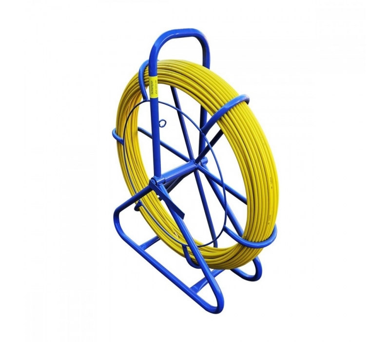 449232 Extralink Pilot z włókna szklanego FRP do przeciągania kabli, 8mm, 100m, żółty, bez kółek 