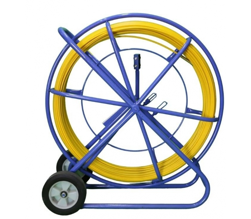 449260 Extralink Pilot z włókna szklanego FRP do przeciagania kabli, 11mm, 200m, z kółkami, żółty