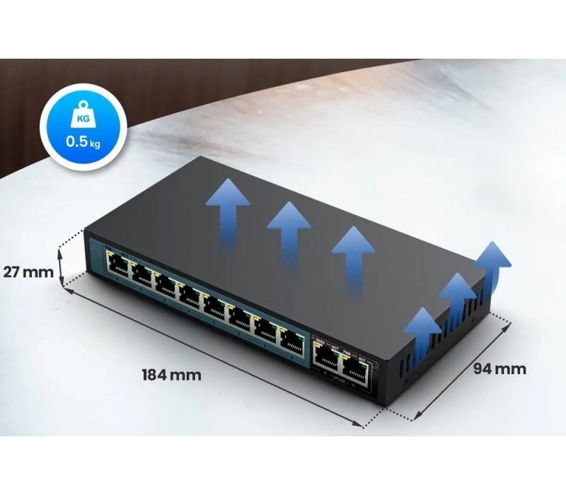449286 Extralink Przełącznik Ceres EX-SF1008P 8 portów 10-100Mbps