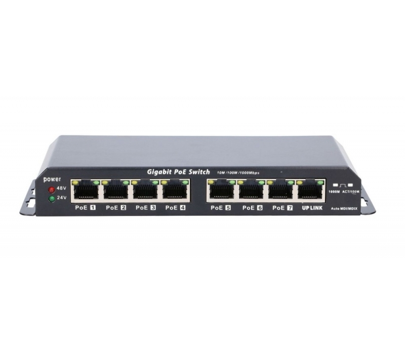 449288 Extralink Przełącznik Gigabit PoE 8-7 port 24V 60W
