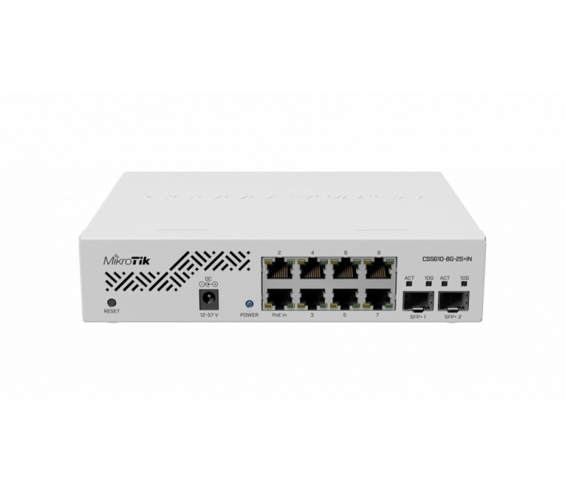 449385 Mikrotik Przełącznik 8x1GbE 2xSFP+ CSS610-8G-2S+IN 
