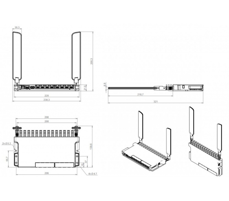 449515 Mikrotik Router 802.11a xWi-Fi6L009UiGS-2HaxD-IN 