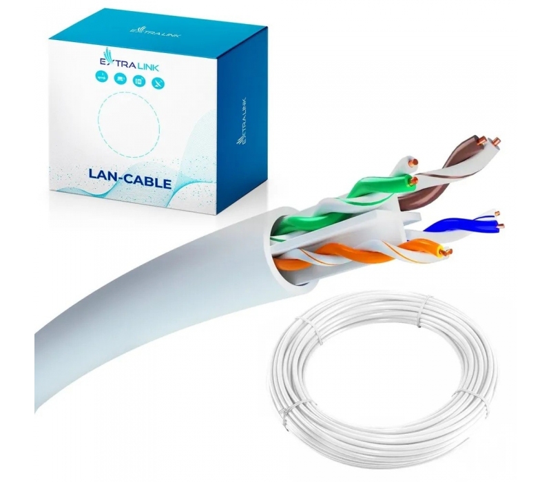 449800 Extralink Kabel CAT6 UTP(U/UTP) wewnętrzny skrętka 50M