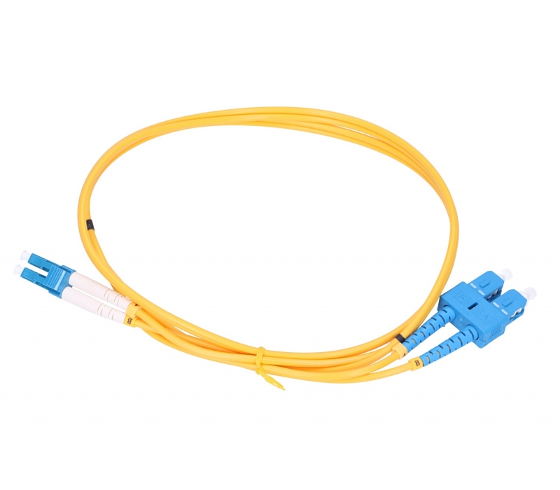 450281 Extralink SC/UPC-LC/UPC | Patchcord | Jednomodowy, Duplex, 3mm, 0,5m