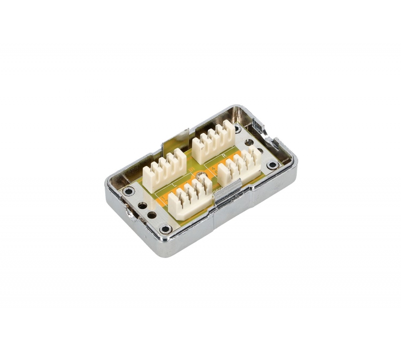 450905 Extralink CAT6 STP | Puszka połączeniowa | beczka, złączka, srebrna