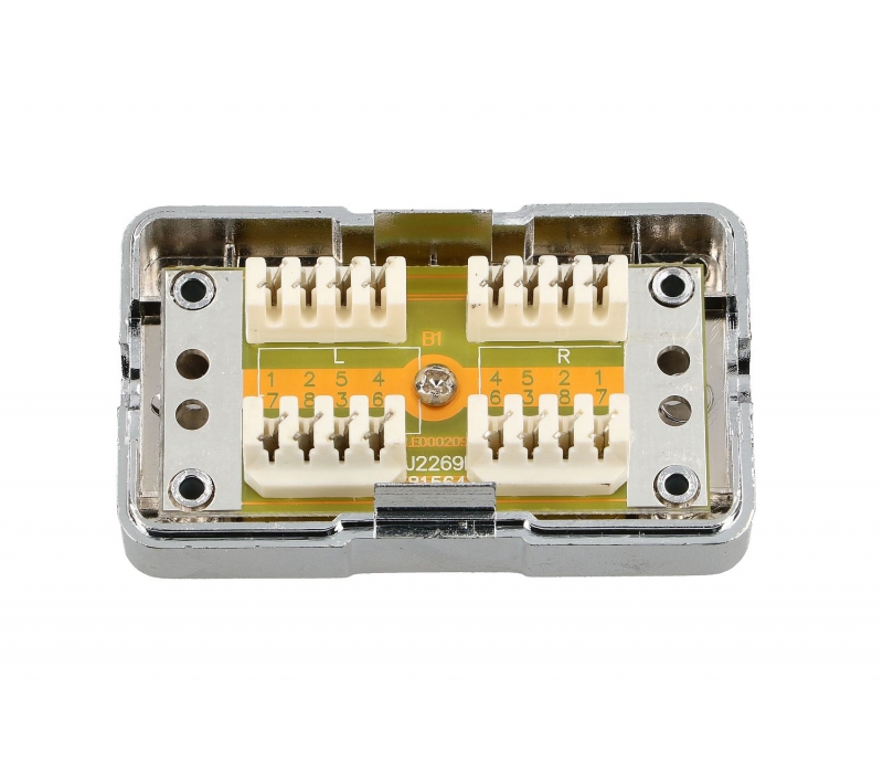 450906 Extralink CAT6 STP | Puszka połączeniowa | beczka, złączka, srebrna