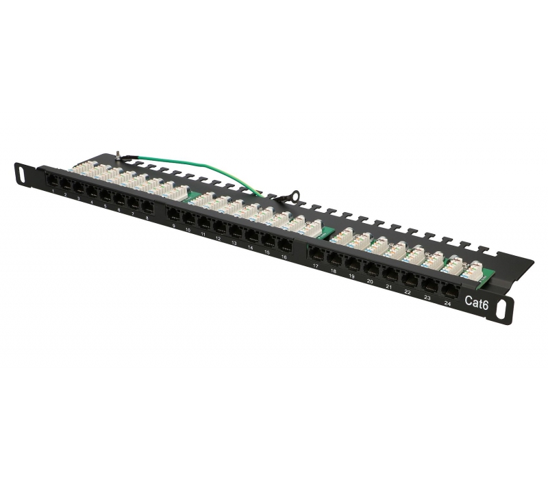 450913 Extralink CAT6 UTP 0,5U | Patchpanel | 24 porty
