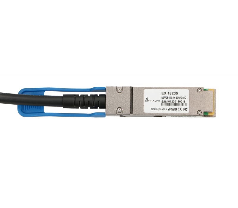 451655 Extralink QSFP28 DAC | Kabel QSFP28 | DAC, 100G, 1m, 30AWG Passive