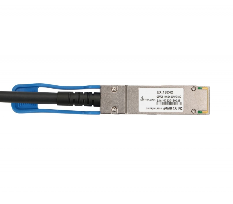 451657 Extralink QSFP28 DAC | Kabel QSFP28 | DAC, 100G, 3m, 30AWG Passive