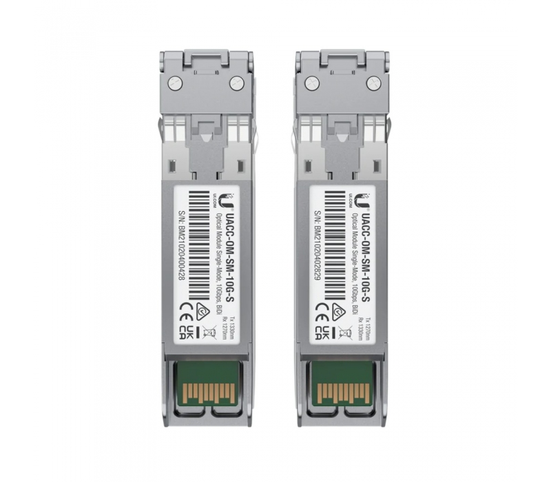 451865 UBIQUITI Ubiquiti UACC-OM-SM-10G-S-2 | Moduł SFP+ | BIDI, SM, Simplex LC, 10Gbps, 10km