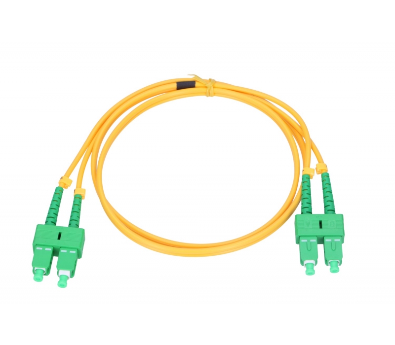 452480 Extralink SC/APC-SC/APC | Patchcord | PVC, Jednomodowy, Duplex, G.657A, 3mm, 3m
