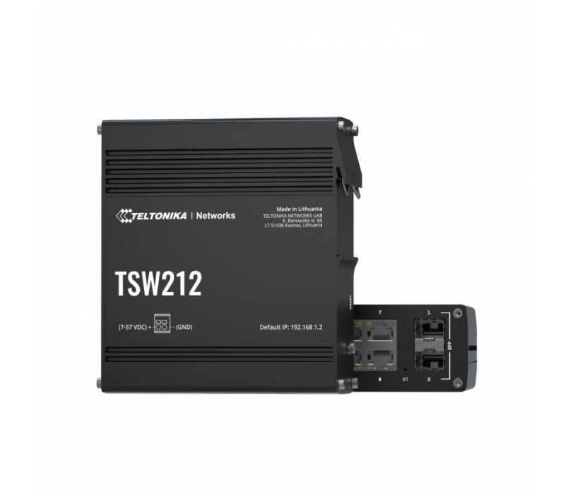 452539 TELTONIKA Przełącznik zarządzalny przemysłowy TSW212 2xSFP 8xGbE L2/L3