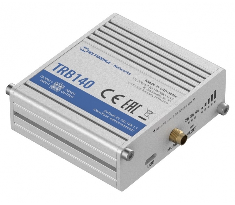453570 TELTONIKA Bramka LTE TRB140 (Cat 4), 3G, 2G, PoE, USB 