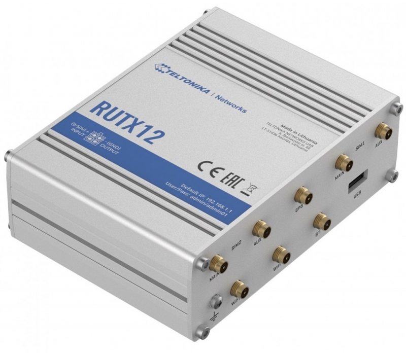 454410 TELTONIKA Router LTE RUTX12 (Cat 6), WiFi, BLE,  GNSS, Ethernet