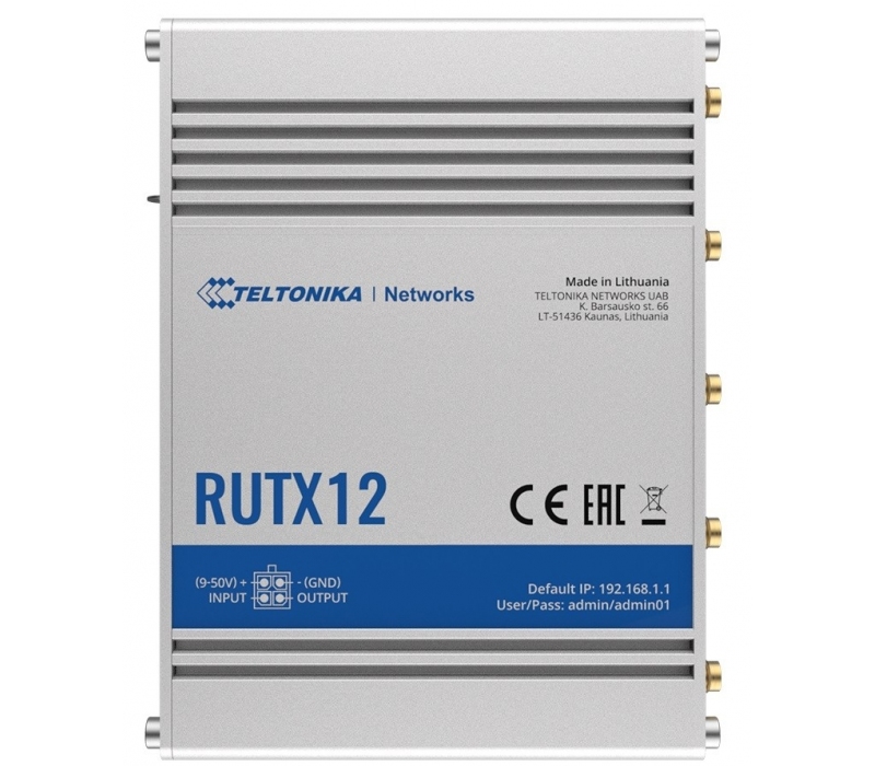 454411 TELTONIKA Router LTE RUTX12 (Cat 6), WiFi, BLE,  GNSS, Ethernet