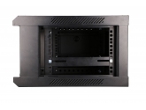 455059 Extralink Szafka wisząca rack 4U 600x450 czarna szklane drzwi