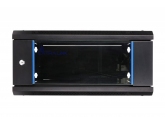 455062 Extralink Szafka wisząca rack 4U 600x450 czarna szklane drzwi