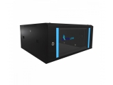 455069 Extralink Szafka wisząca rack 4U 600x600 czarna szklane drzwi