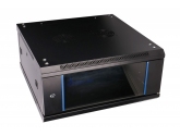455074 Extralink Szafka wisząca rack 4U 600x600 czarna szklane drzwi