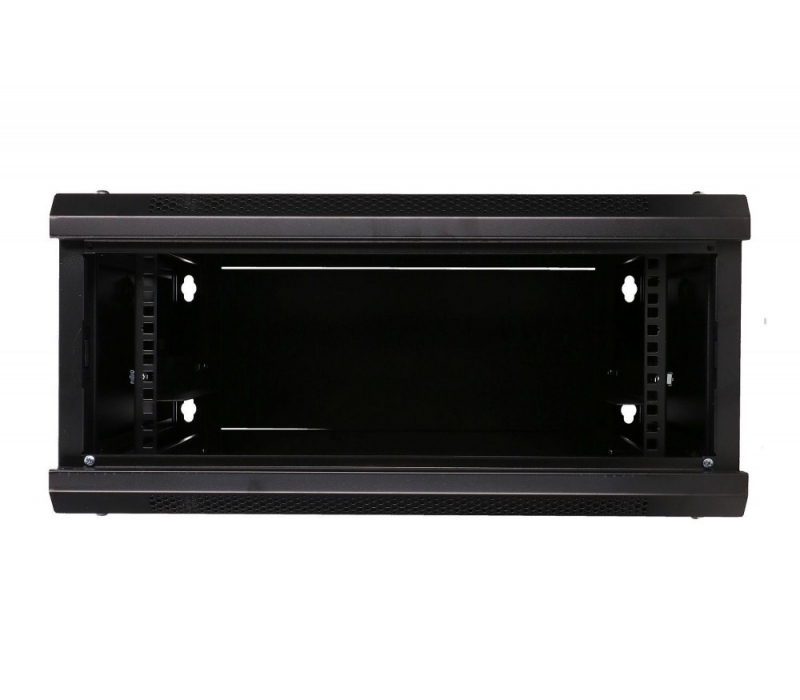 455075 Extralink Szafka wisząca rack 4U 600x600 czarna szklane drzwi