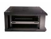455079 Extralink Szafka wisząca rack 4U 600x600 czarna szklane drzwi