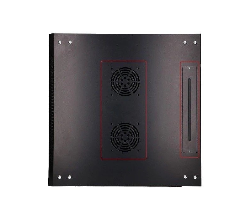 455084 Extralink Szafka wisząca rack 4U 600x600 czarna szklane drzwi