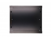 455115 Extralink Szafka wisząca rack 9U 600x600 czarna szklane drzwi 