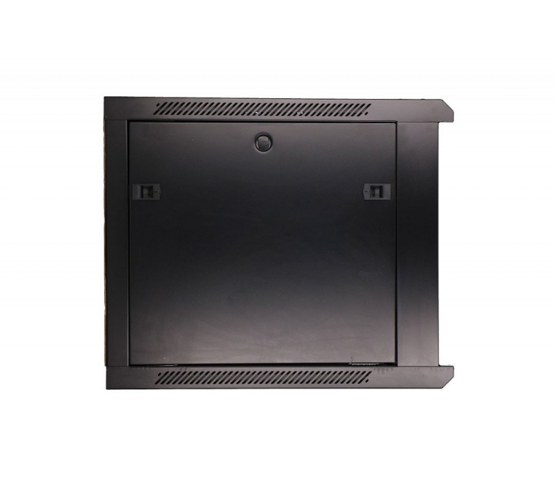 455116 Extralink Szafka wisząca rack 9U 600x600 czarna szklane drzwi 