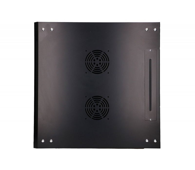 455118 Extralink Szafka wisząca rack 9U 600x600 czarna szklane drzwi 