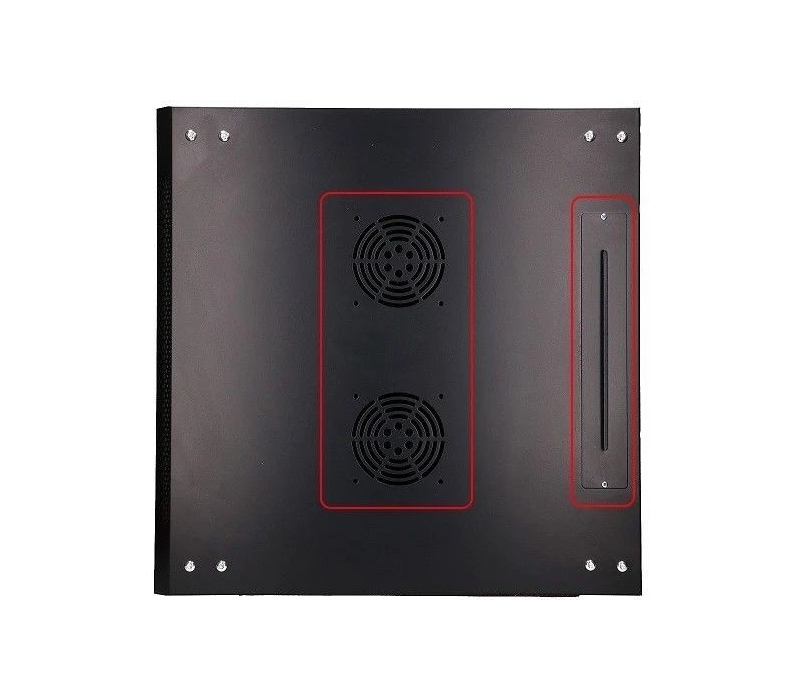 455123 Extralink Szafka wisząca rack 9U 600x600 czarna szklane drzwi 