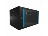 455124 Extralink Szafka wisząca rack 6U 600x450 czarna szklane drzwi 