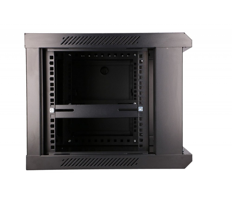 455128 Extralink Szafka wisząca rack 6U 600x450 czarna szklane drzwi 