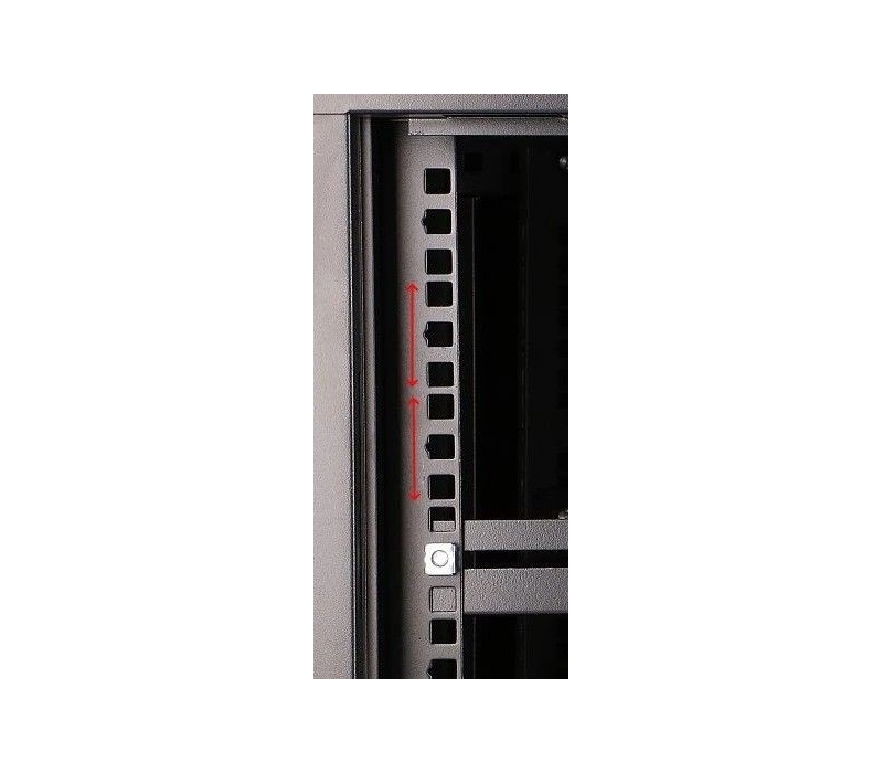 455132 Extralink Szafka wisząca rack 6U 600x450 czarna szklane drzwi 