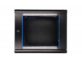455135 Extralink Szafka wisząca rack 9U 600x450 czarna szklane drzwi 