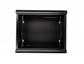 455136 Extralink Szafka wisząca rack 9U 600x450 czarna szklane drzwi 