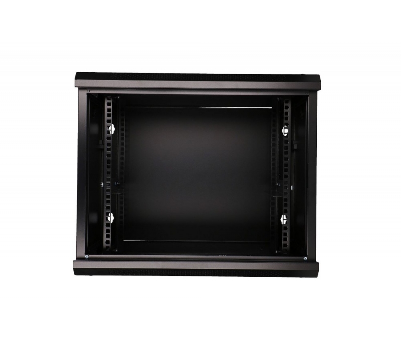 455136 Extralink Szafka wisząca rack 9U 600x450 czarna szklane drzwi 