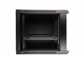 455139 Extralink Szafka wisząca rack 9U 600x450 czarna szklane drzwi 