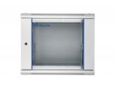 455180 Extralink Szafka wisząca rack 9U 600x600 szara szklane drzwi 