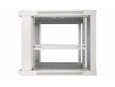 455184 Extralink Szafka wisząca rack 9U 600x600 szara szklane drzwi 