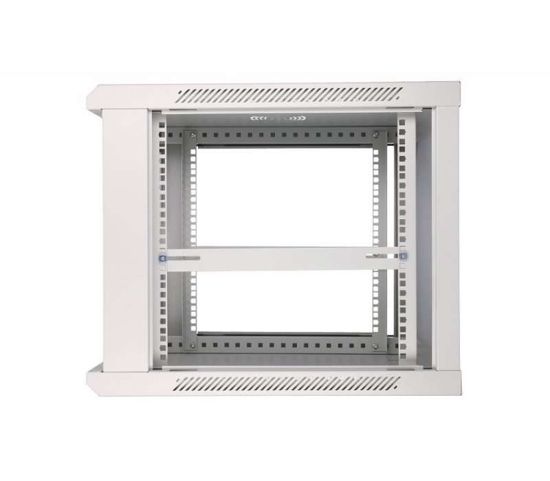 455184 Extralink Szafka wisząca rack 9U 600x600 szara szklane drzwi 
