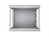 455186 Extralink Szafka wisząca rack 9U 600x600 szara szklane drzwi 