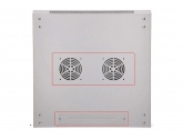 455190 Extralink Szafka wisząca rack 9U 600x600 szara szklane drzwi 