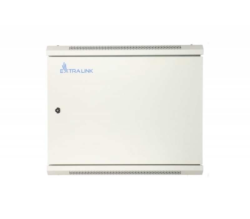 455277 Extralink Szafka wisząca rack 9U 600x600 szara metalowe drzwi 